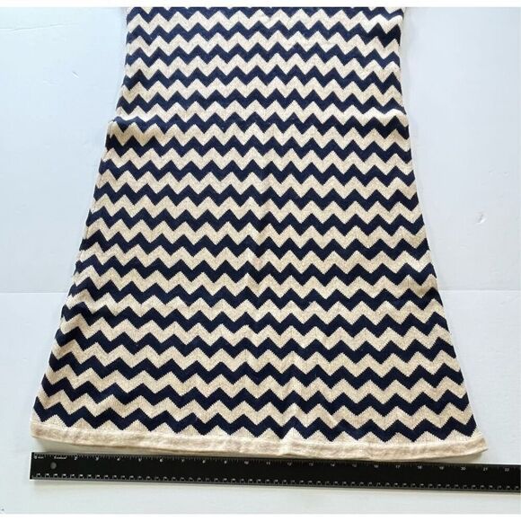 Lilly Pulitzer Santana Dazzle Gold Blue Chevron Merino Wool Dress Size Large EUC - Picture 8 of 8